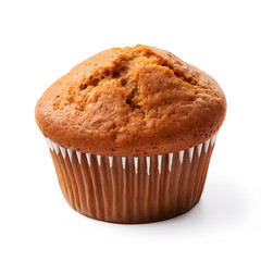 A bran muffin isolated on a white background 