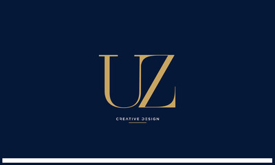 Alphabet letters icon logo UZ or ZU