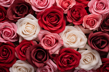 Naklejka premium bouquet of roses, Generative AI