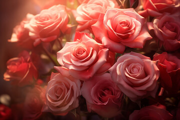 Obraz premium bouquet of roses, Generative AI