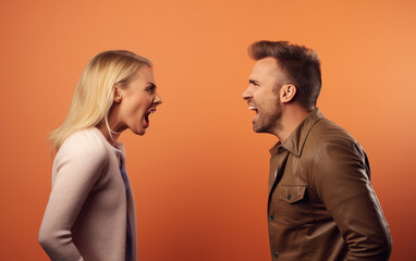 A man and a woman yelling at each other