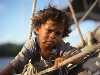 Innocence at Sea: Candid Baby's Boat Experience