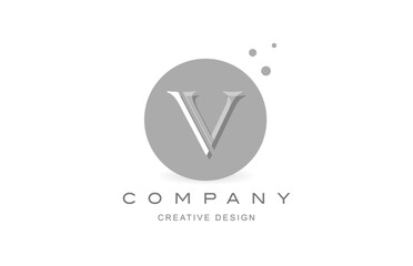 Logo icon design of letter V vector illustration. Creative template for company or business with square dots and grey black color