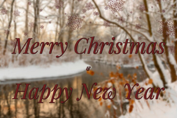 Tło świąteczne, zimowe, kartka na Boże Narodzenie, Nowy Rok, efekt bokeh (Background, festive,...