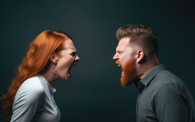 A man and a woman yelling at each other