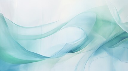 Abstract Minimalistic Background with Smooth Forms in Aquamarine, Light Turquoise, and White Colors.