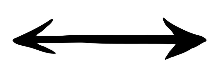 Obraz premium Hand painted arrow drawn with ink brush. Png clipart isolated on transparent background