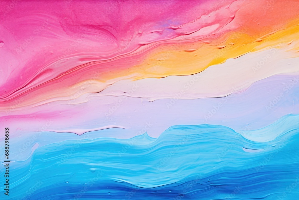 Poster A vibrant and dynamic painting capturing a wave of colorful paint. Perfect for adding a burst of energy and creativity to any project