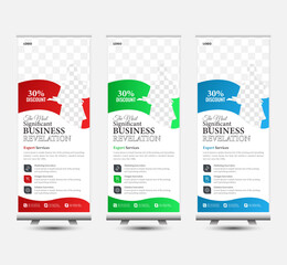 vector modern roll up banner rack card or dl flyer templates for presentation purpose