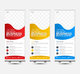 vector modern roll up banner rack card or dl flyer templates for presentation purpose