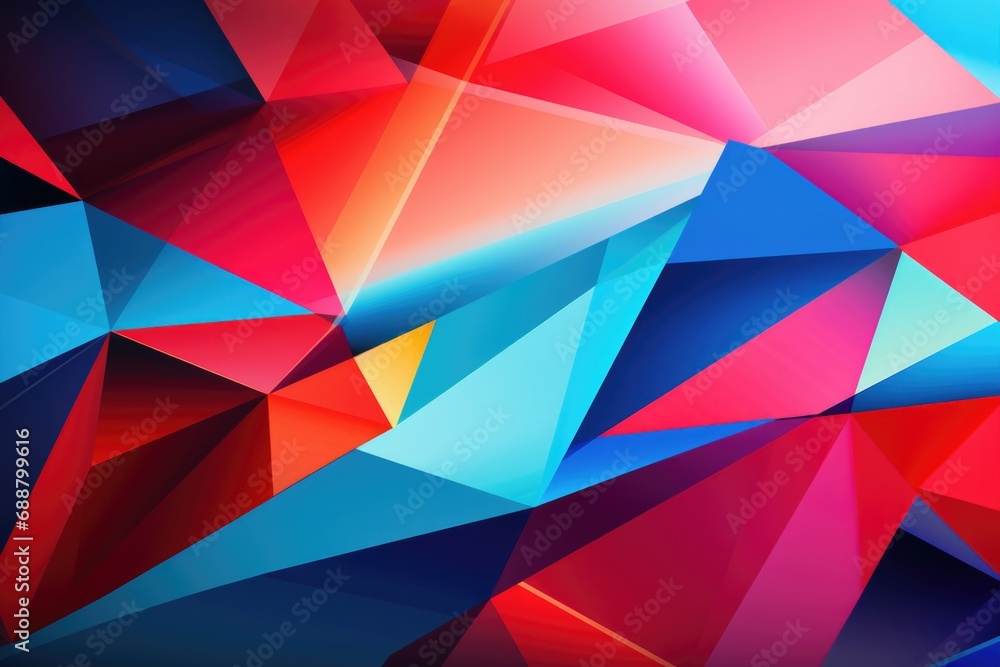 Aufkleber A vibrant and visually striking abstract background featuring an array of colorful triangles. Perfect for adding a pop of color and energy to any design project.