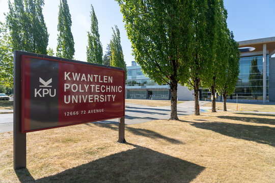 Kwantlen Polytechnic University campus in Surrey, BC, Canada, on July 9, 2023. Kwantlen Polytechnic University is a public degree-granting undergraduate polytechnic university.