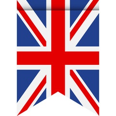 United Kingdom flag or pennant isolated on white background. Pennant flag icon.