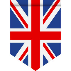 United Kingdom flag or pennant isolated on white background. Pennant flag icon.