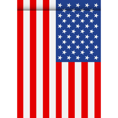 United States of America flag or pennant isolated on white background. Pennant flag icon.