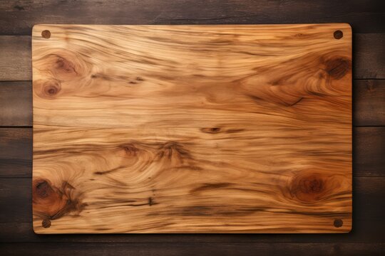 Empty Cutting Board Texture Background, Wooden Chopping Board Mockup with Copy Space for Text