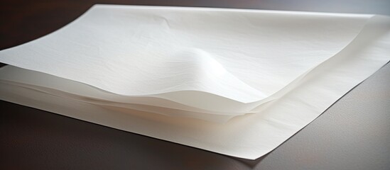Moist paper product resting on surface.