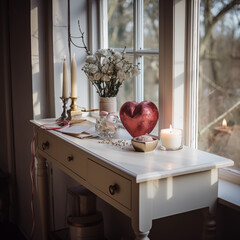 Fototapeta na wymiar Decorated table for Valentine's Day