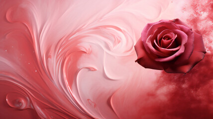 A rose on a pink textured background, symbolize love