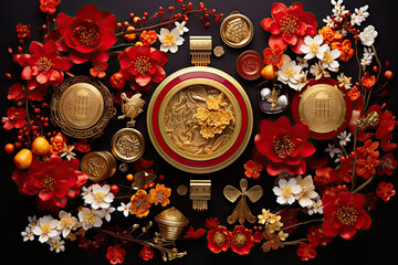 Generative AI image of Traditional Chinese New Year Decor