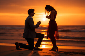 Silhouette Proposal at Sunset Beach 
