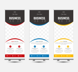 vector modern roll up banner rack card or dl flyer templates for presentation purpose
