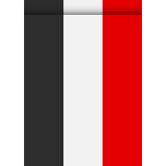 Yemen flag or pennant isolated on white background. Pennant flag icon.