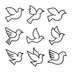 set of birds icon