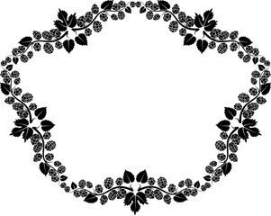 frame with hop cones and leaves 