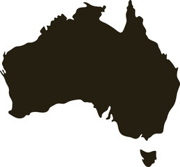 Map of Australia. Solid black map vector illustration