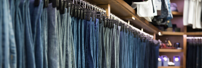 Jeans in a clothing store