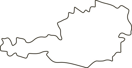 Map of Austria. Outline map vector illustration - obrazy, fototapety, plakaty
