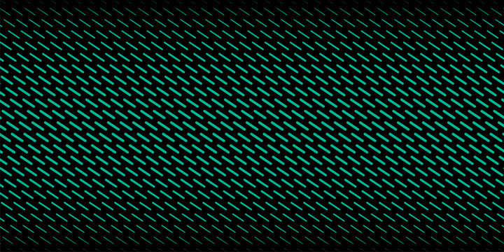 Vector abstract geometric halftone seamless pattern with diagonal dash lines, fade stripes. Extreme sport style background, urban art. Black and neon turquoise minimal texture. Repeat sporty design