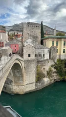 Cercles muraux Stari Most Bridge called "Stari Most": Isometric Glimpse of Mostar's Historic Bridge in Bosnia and Herzegovina