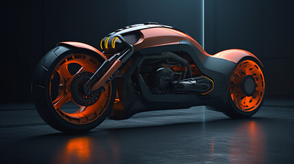 a black and orange motorcycle