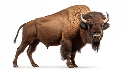 Foto auf Acrylglas Büffel Buffalo on White Background, CGI Render