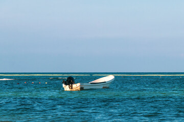 Boats yachts ship catamaran jetty beach Playa del Carmen Mexico.