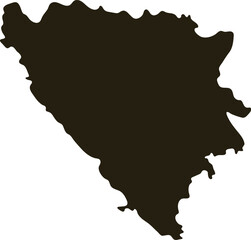Map of Bosnia and Herzegovina. Solid black map vector illustration - obrazy, fototapety, plakaty