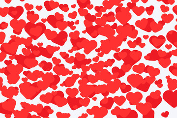 Valentine's day card or romantic postcards. red and pink hearts background. seamless pattern with hearts