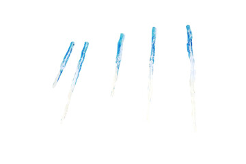Icicles on a transparent background
