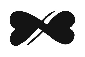 Infinity symbol ink brush stroke isolated on white background