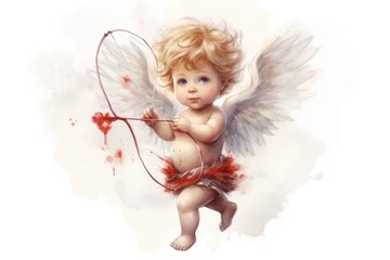 Cupid baby on a white background.love. valentine