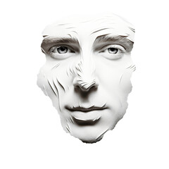 white painted face isolated