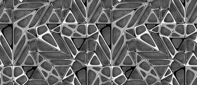 Fototapeta Futuristic 3D Seamless Geometric Background Pattern