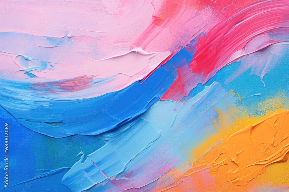 Poster A close-up view of a painting depicting a powerful wave. This image can be used in various design projects