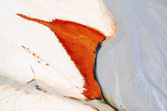 Abstract view of mineral layers at Riotinto, Spain