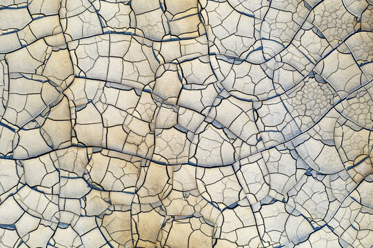 Cracked earth texture in Riotinto, Spain