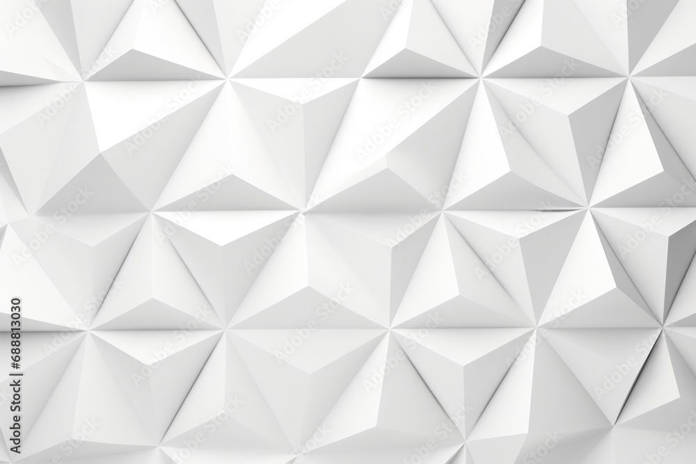 Poster a wall made up of white paper triangles. can be used as a background or for creative design projects