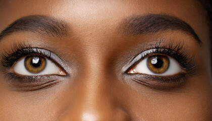 Fototapeta premium female eyes with long eyelashes and makeup, closeup 