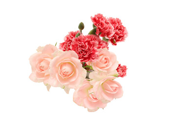Obraz na płótnie Canvas 薔薇とカーネーションの花束